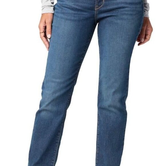 Gold Women's Curvy Totally Shaping Straight Jeans Mid-Rise Stretch Denim Availab - Picture 1 of 6